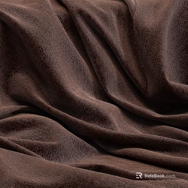 Brown Textured Fabric With Soft Wrinkles And Detailed Surface Closeup 3d model 
