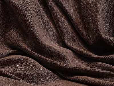 Brown Textured Fabric With Soft Wrinkles And Detailed Surface Closeup 3d model