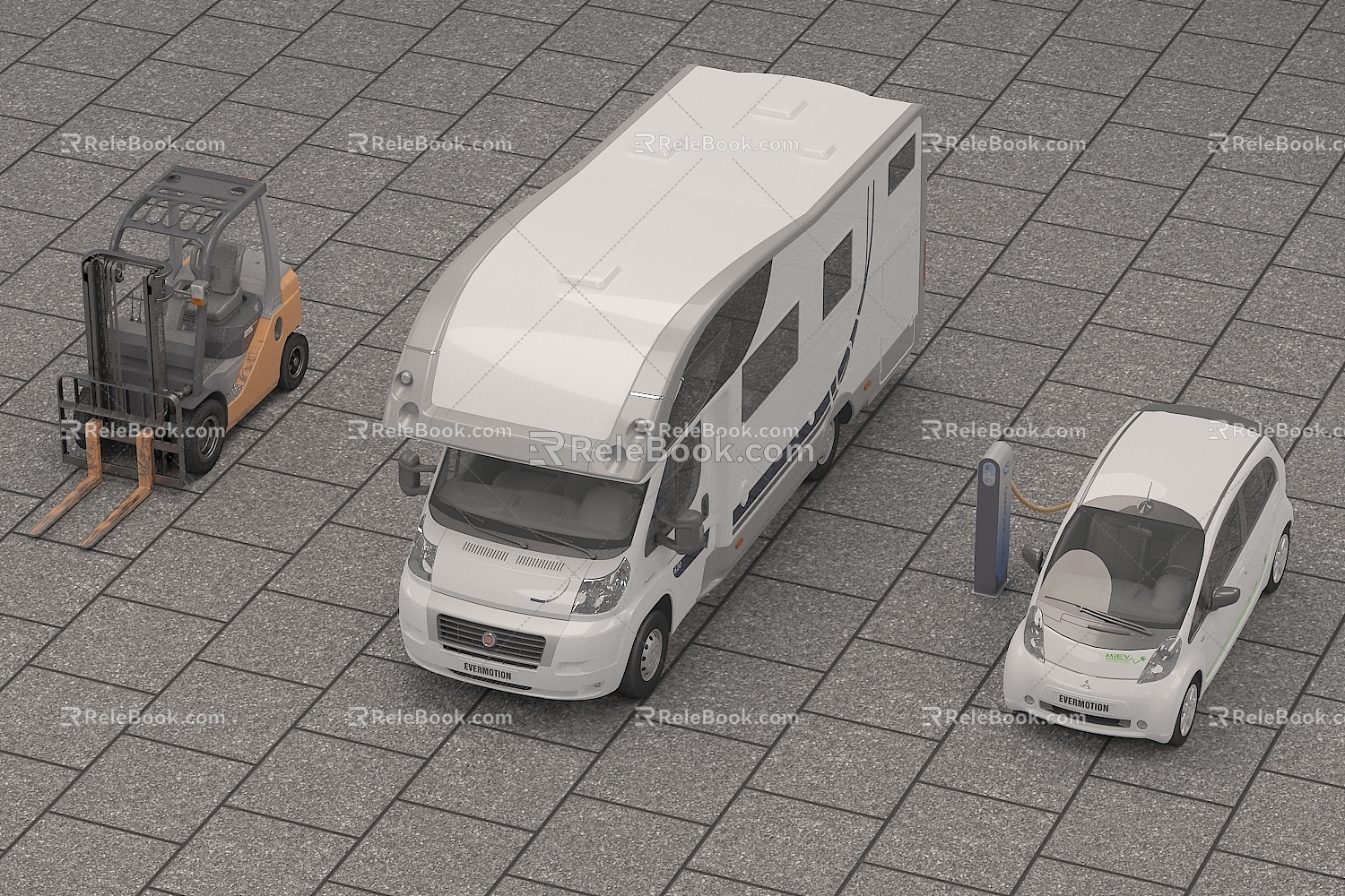 Forklift RV Tram 3d model