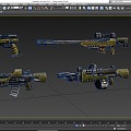 Science Fiction Gun A Group of Pistols Cyberpunk Gun Guns Game Gun Low Face Number Low Model Simple Model Game Sub-era Movie and TV Level Super Realism 3d model