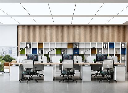 modern public office area office area 3d model