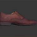 Shiny Red Lace Up Brogue Leather Shoes With Classic Design And Smooth Sole