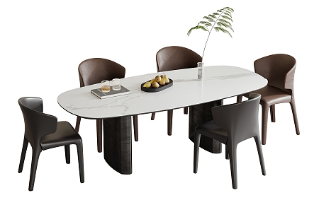 Modern Dining Table Chair Combination Dining Table Chair 3d model