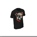 Stylish Black T shirt Featuring Bulldog Wearing Sunglasses And Red Scarf Design