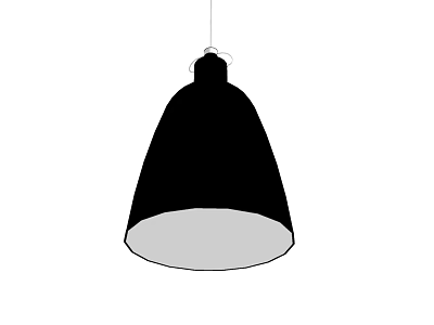 Minimalist Modern Black Conical Pendant Light With White Bottom For Home Interior Decor 3d model