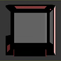 Modern Computer Case With Transparent Front Panel Red Top Grille And Angular Structure Design