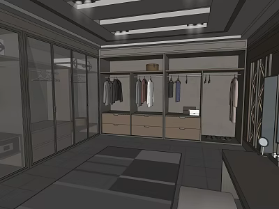 Elegant Hotel Public Lounge Area With Comfortable Sofa And Modern Lighting 3d model