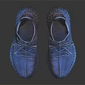 Blue Knit Sports Sneakers With Blue Laces Modern Design And Transparent Blue Sole