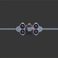 Detailed Fighter Jet Model with White Body Red Stripes X Wing and Dual Engines
