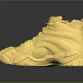 Shiny Golden High Top Sneakers With Metallic Finish And Reflective Surface
