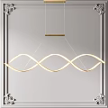 Modern Hanging Wavy Chandelier With Illuminated LED Light Fixture Design