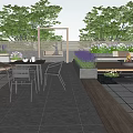 Roof Garden Design With Wooden Deck Paved Flooring And Outdoor Seating