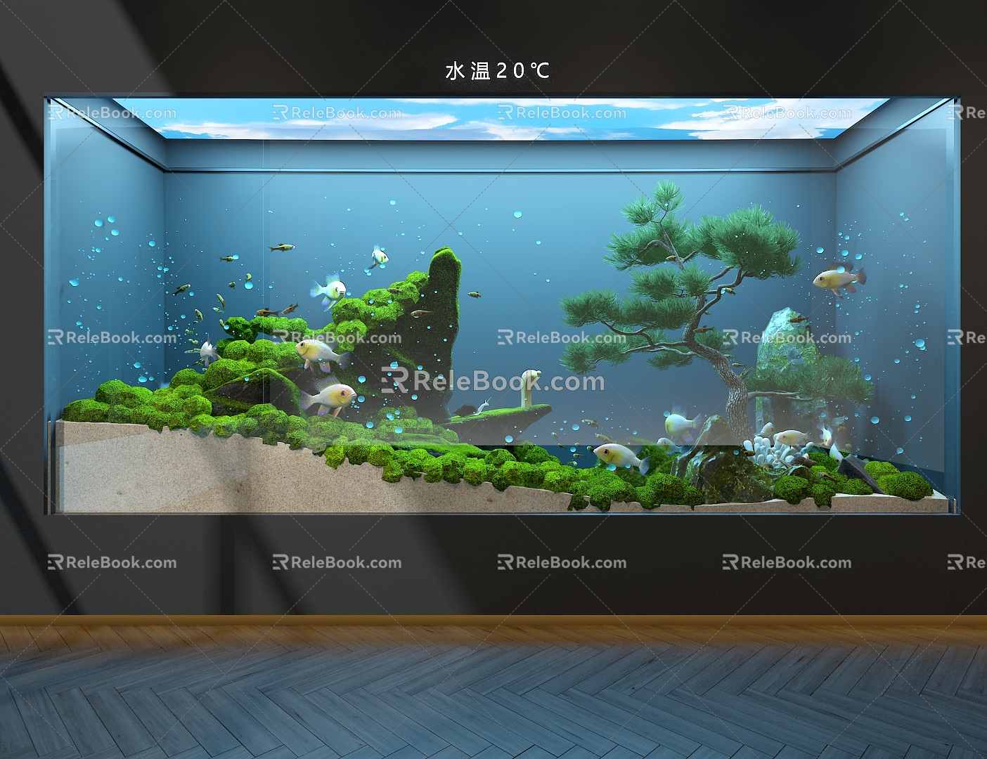 ecological tank aquarium 3d model