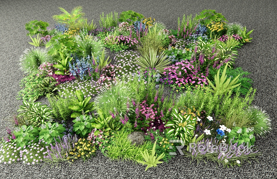 Modern flowers, flowers and plants combination, flower border group, plant pile model