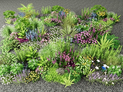 Modern flowers, flowers and plants combination, flower border group, plant pile model