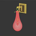 Elegant Modern Wall Mounted Golden Teardrop Shaped Transparent Glass Lampshade Furniture Piece