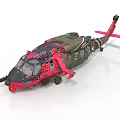 Green And Red Decorative Helicopter Featuring Rose Patterns For Space Missions