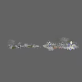 Vibrant Flowers And Lush Plants Featuring White Blue Blooms In Decorative