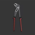 Adjustable Pliers as Essential Hardware Tools with Red Handles and Metal Jaws 3d model