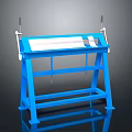 Sturdy Blue Industrial Manual Folding Machine With Metal Frame And Workbench