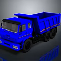 Blue Heavy Duty Dump Truck with Open Cargo Bed for Construction Transport 3d model