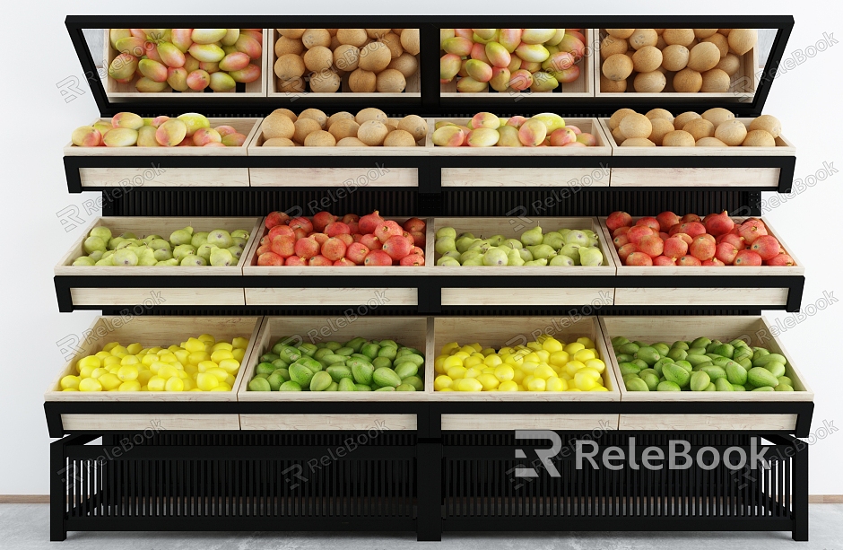 Modern shelf supermarket container model