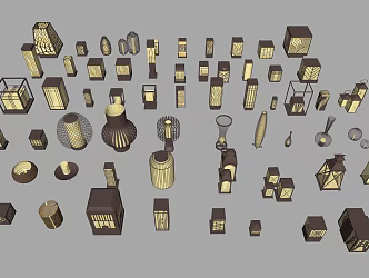 New Chinese Landscape Lamp 3d model