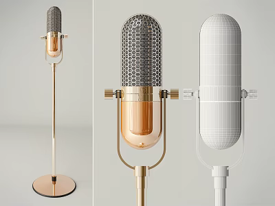 Stylish Microphone Designs For Entertainment Electronics 3d model