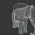 Realistic Gray Elephant With Large Ears And Long White Tusks Standing