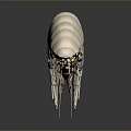 Game Movie Character White Striped Isopod Like Creature With Yellow Eyes And Multiple Legs