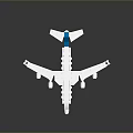 Lego Airplane Model As Creative Children's Plaything With White Body Blue Tail And Multiple Engines