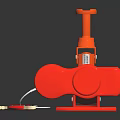 Red Electric Car Jack Equipment With Power Cable And Clamps