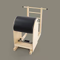 Wooden Frame Core Training Fitness Equipment With Black Roller Handle And Pedal Design