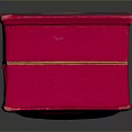 Stylish Red Clothing Accessory Storage Box With Golden Decorative Design
