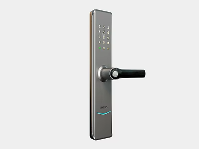 Modern Smart Door Handle With Digital Keypad Fingerprint Scanner And Secure Lock 3d model