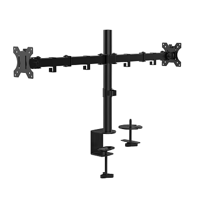 Ergonomic Dual Monitor Desk Mount Stand With Adjustable Arms And Stable Base 3d model