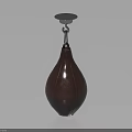 Brown Leather Hanging Punching Bag As Sports Equipment With Metal Top And Chain
