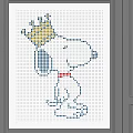 White Background Wall With Snoopy Pixel Art Yellow Crown And Red Bow Tie