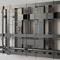 Industrial Metal Pipes Complex Structure with Mechanical Supports and Ventilation Components