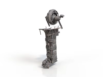 Industrial Mechanical Equipment Featuring Circular Rotor and Vertical Frame Structure 3d model