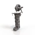 Industrial Mechanical Equipment Featuring Circular Rotor and Vertical Frame Structure