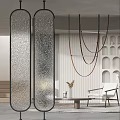 Modern partition glass brick screen partition 3d model
