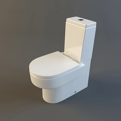 Modern White One Piece Toilet With Sleek Design And Smooth Bathroom Finish 3d model