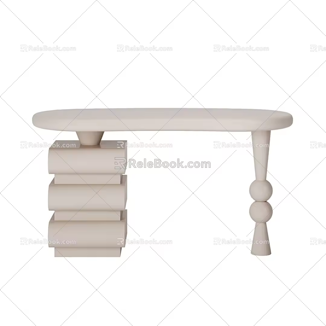Cecil Unique Shape Desk 3d model