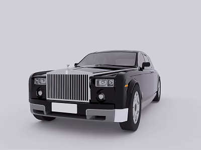 Black Luxury Car With Chrome Front Grille And Sleek Exterior Design 3d model