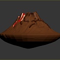 Geo-vein Volcano Volcanic Island Terrain 3d model