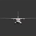 Harbin Twin Engine Propeller Model Airplane with White Red Stripes and Tail Fin Logo