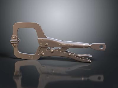 IRWIN TOOLS Metal Clamp With Shiny Surface On Black Reflective Background 3d model