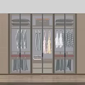 Modern Sleek Wardrobe Interior Design With Glass Doors Hanging Clothes And Storage Drawers