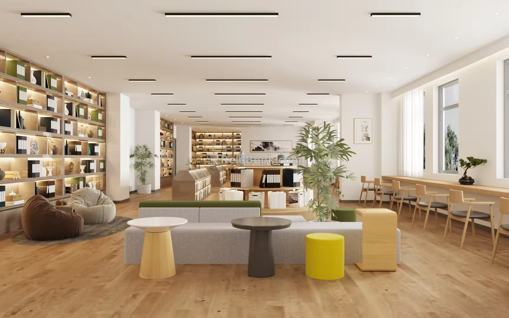 Modern Reading Room Library Reading Room 3d model